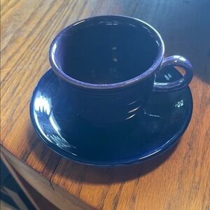 Elegant Blue Ceramic Cup and Saucer Set